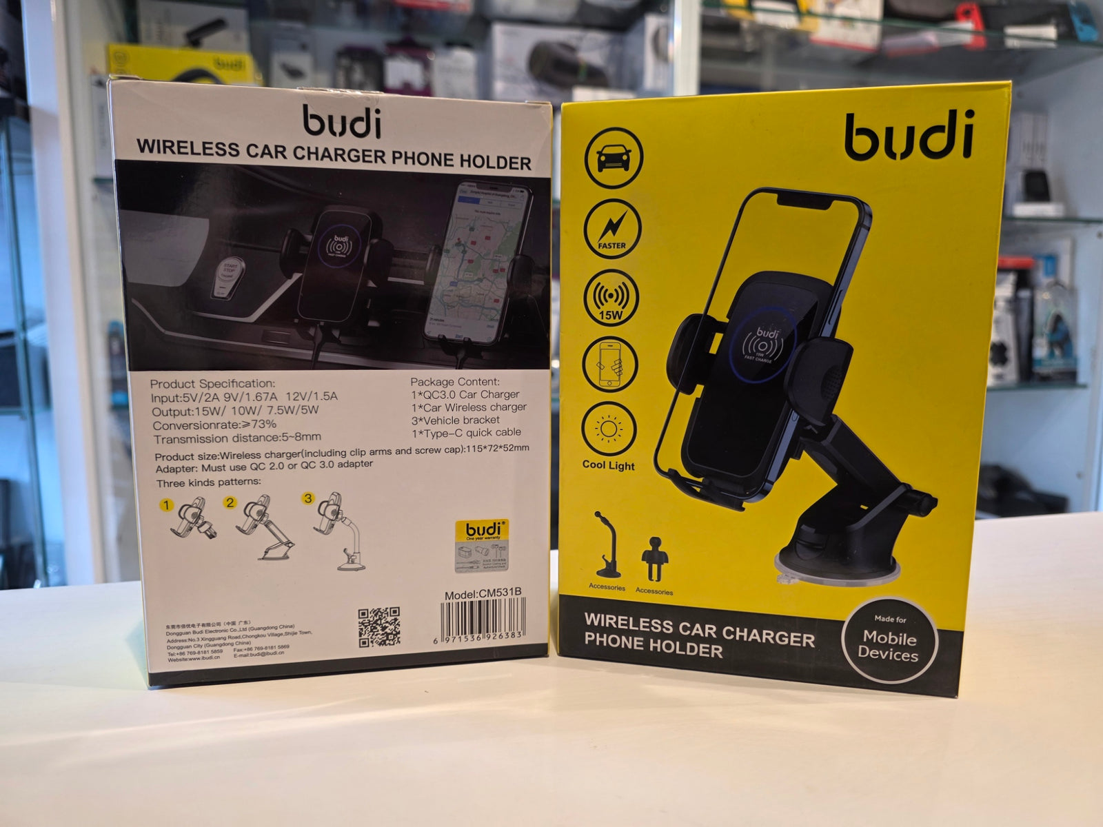Budi 15W Wireless Charger Car Phone Holder - ALL-TEK Magherafelt