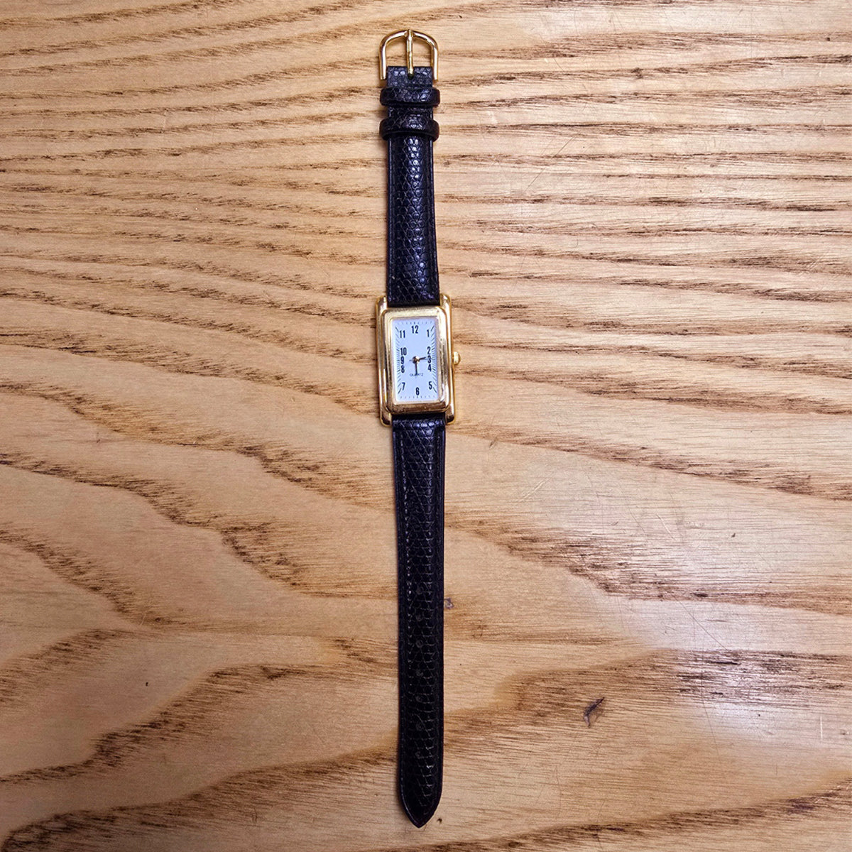 Gold Plated Leather Effect Strap Ladies Watch - ALL-TEK Magherafelt