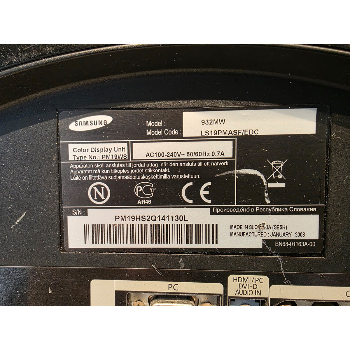 Samsung SyncMaster 932MW 19 HD LCD TV Monitor - ALL-TEK Magherafelt