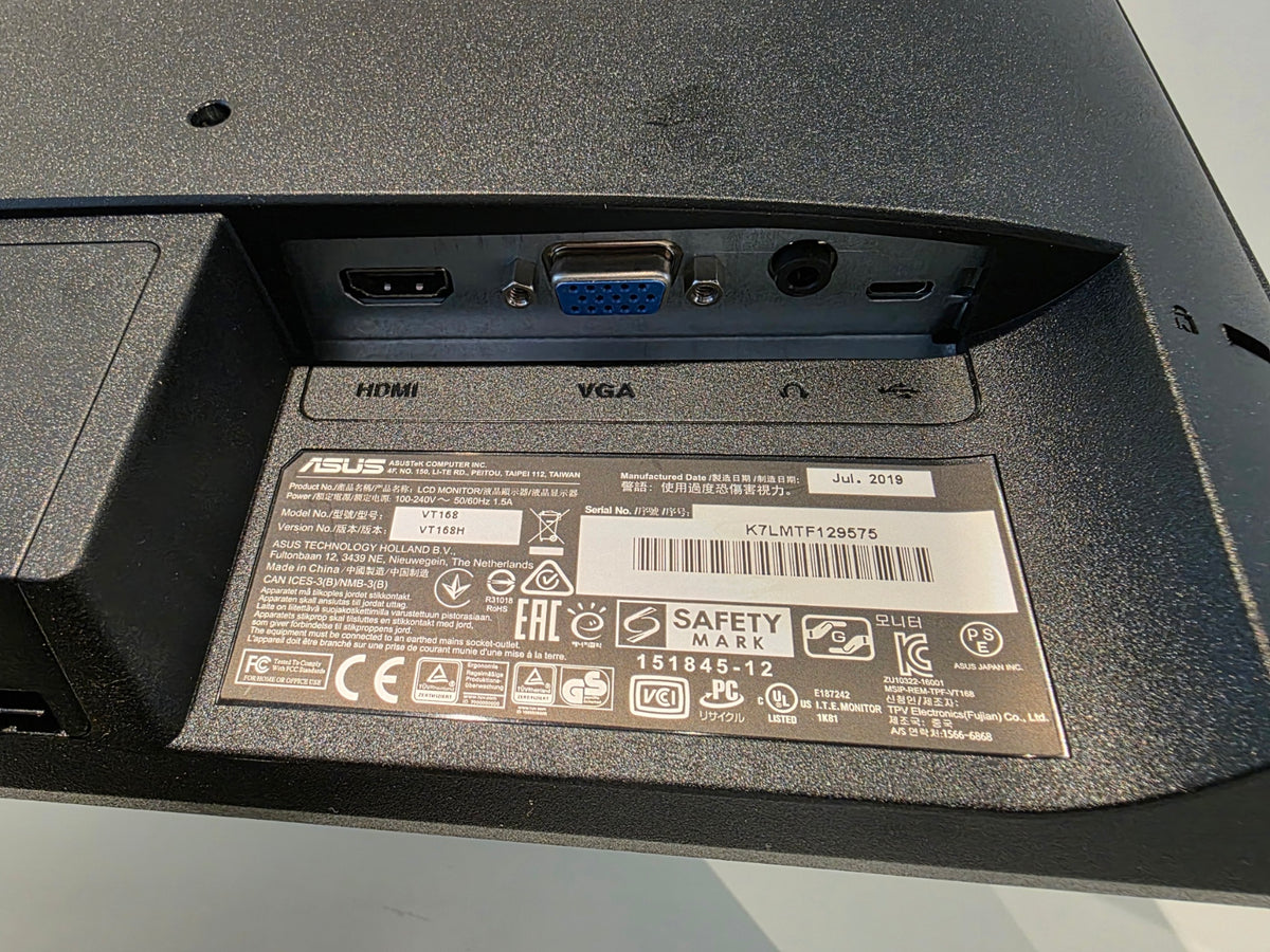 Asus Computer Monitor - VT168 Touchscreen LED Monitor - ALL-TEK Magherafelt