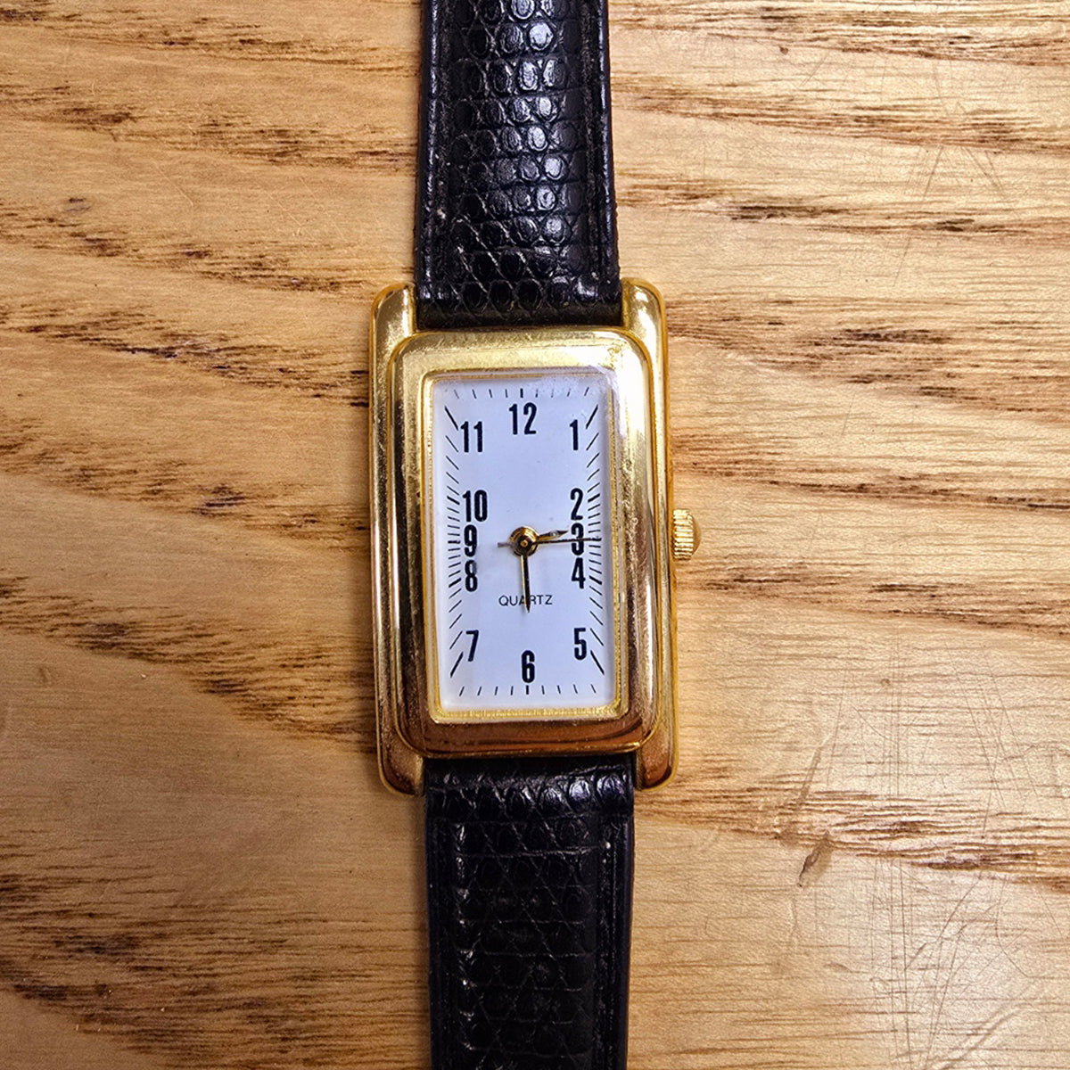 Gold Plated Leather Effect Strap Ladies Watch - ALL-TEK Magherafelt