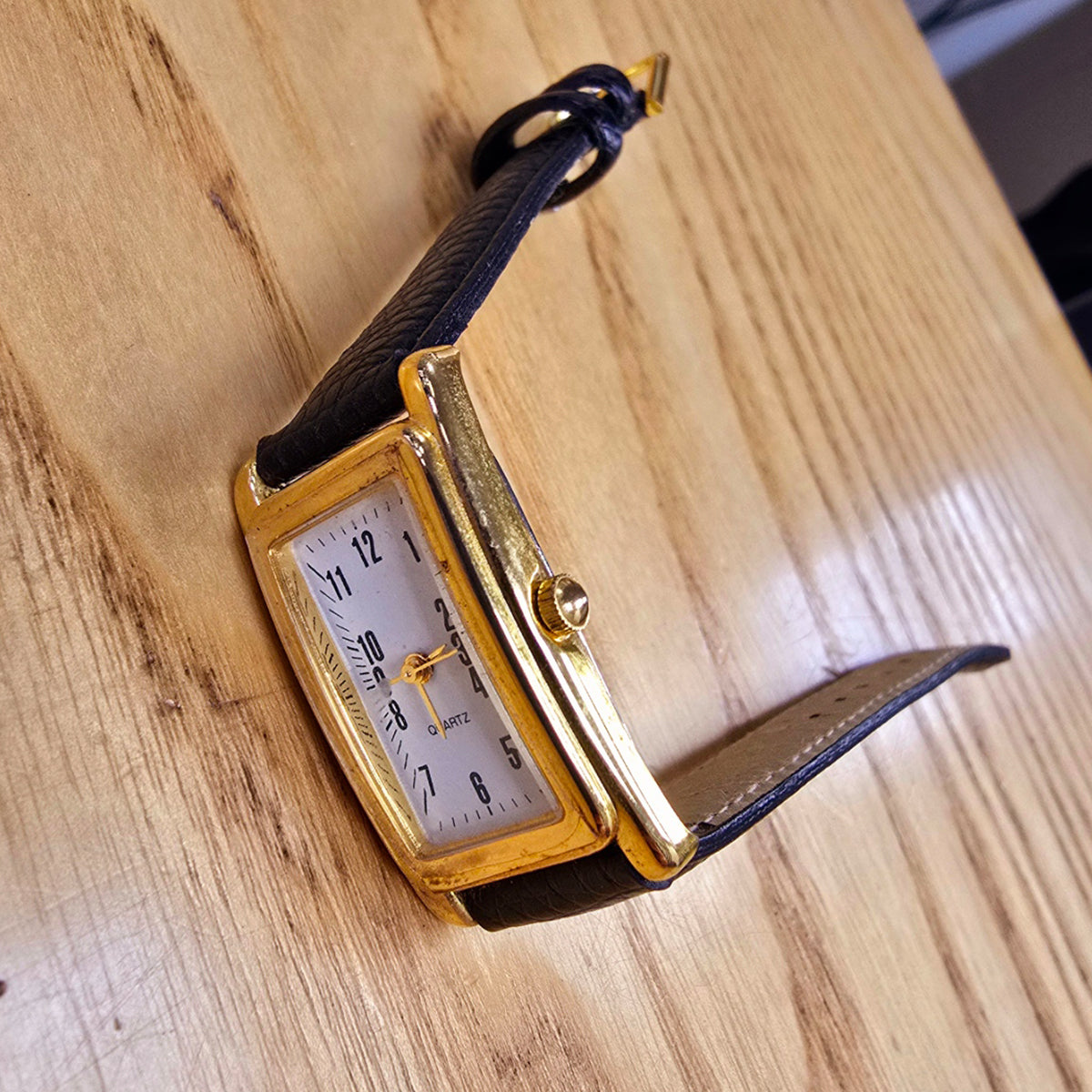 Gold Plated Leather Effect Strap Ladies Watch - ALL-TEK Magherafelt