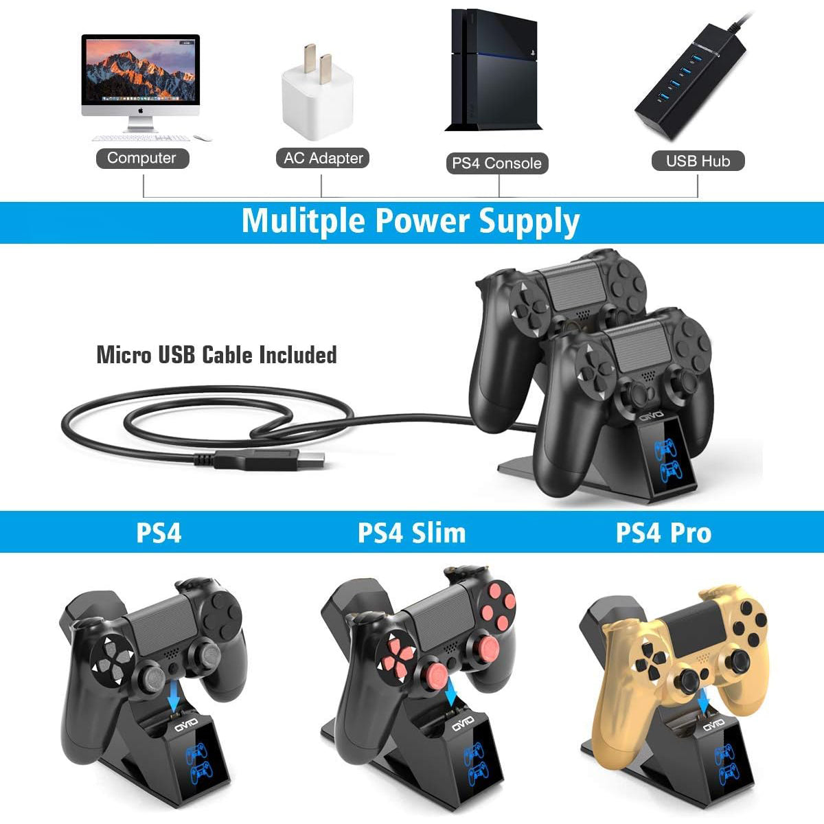 OIVO DualShock 4 Charging Station Dock - ALL-TEK Magherafelt