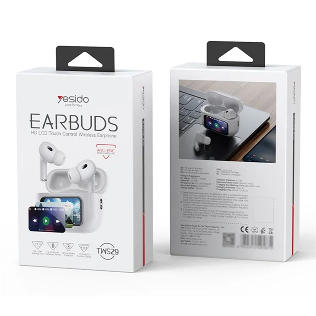 Yesido LCD Screen ANC &amp; ENC Noise Cancellation Wireless Earphones - ALL-TEK Magherafelt